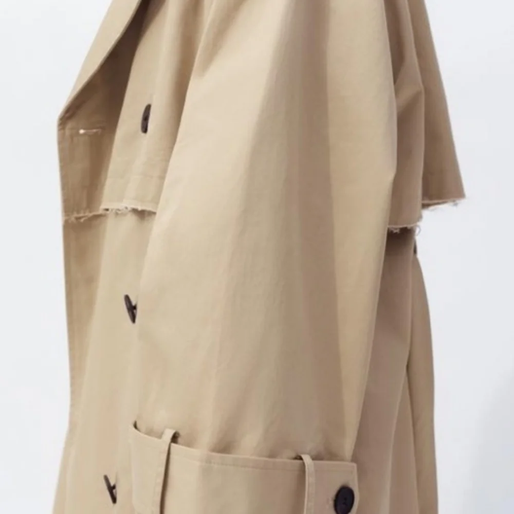 Zara Light Beige Belted Trench Coat - Picture 4 of 12